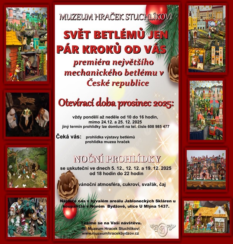 Vánoční kouzlo ožívá v Muzeu hraček Stuchlíkovi v Novém Bydžově 