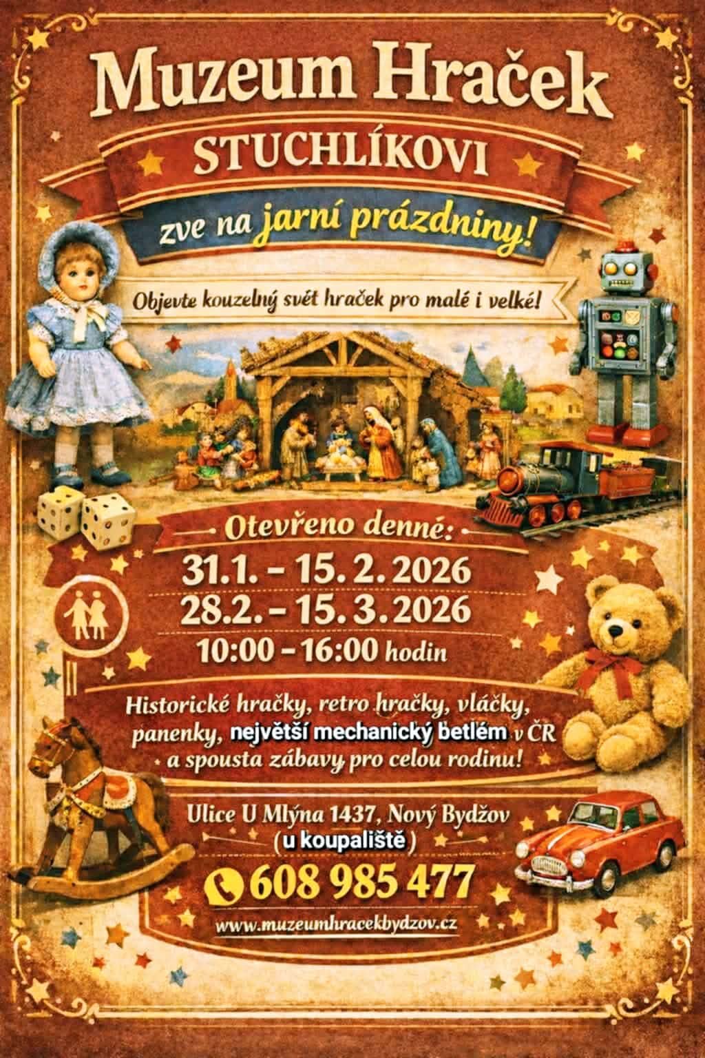       
          Muzeum hraček Stuchlíkovi zve na kouzelné jarní prázdniny !!
      